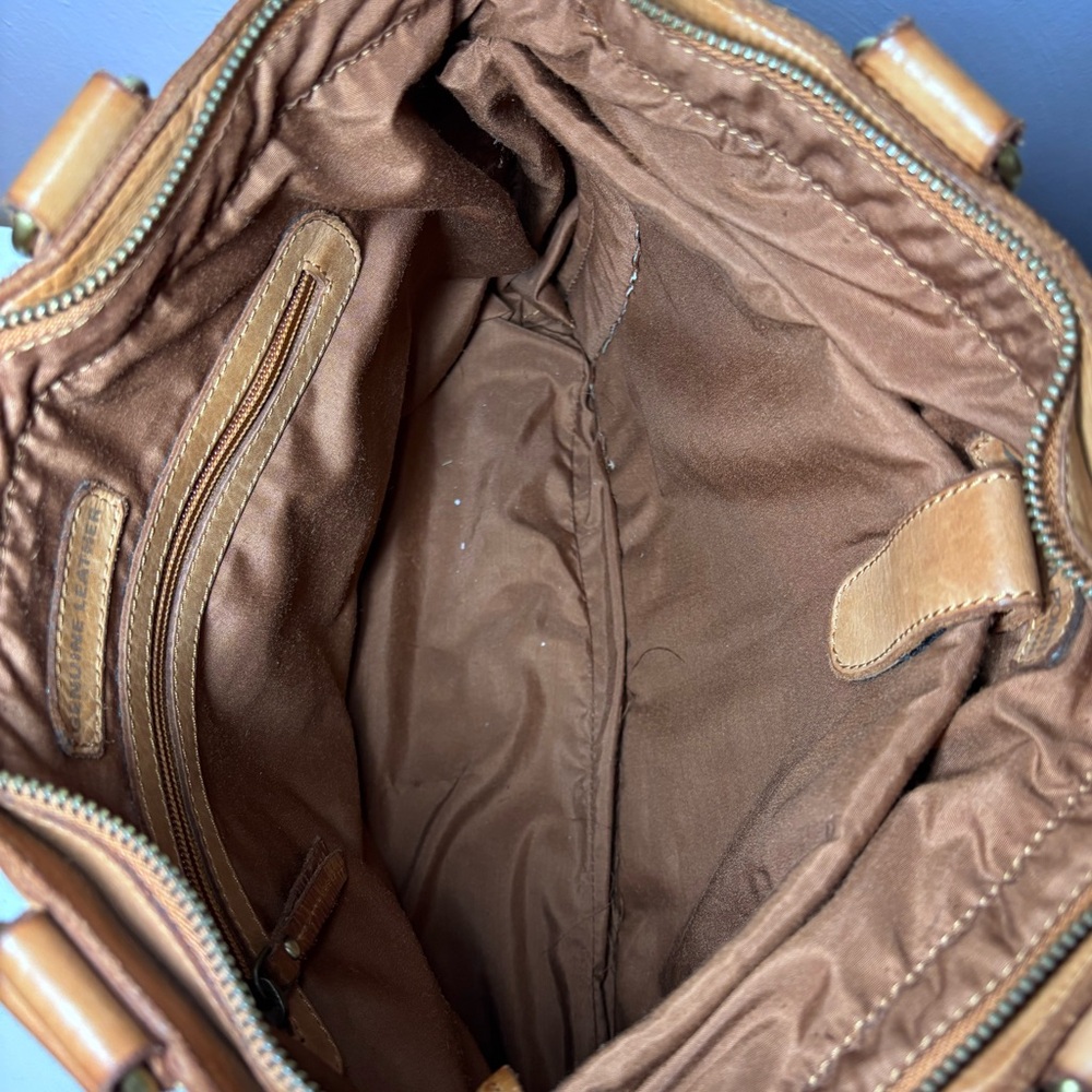 Tan GENUINE LEATHER Tote Bag - Versatile Everyday Carry - Picture 6 of 10